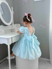 Delia Girls Pale Blue Dress - A Little Lacey