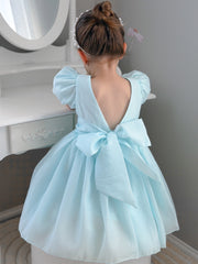 Delia Girls Pale Blue Dress - A Little Lacey