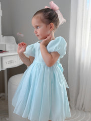 Delia Girls Pale Blue Dress - A Little Lacey