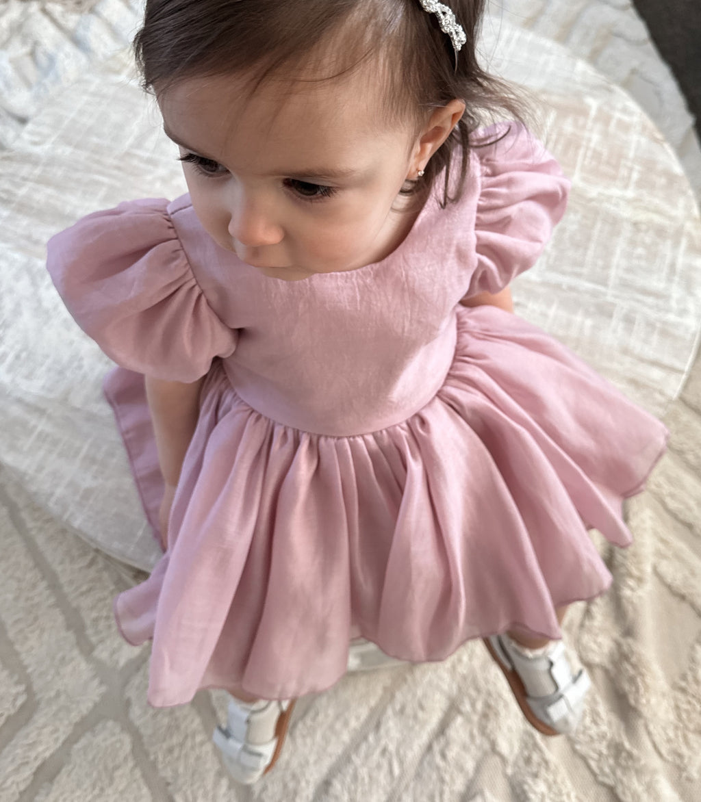 Delia Dusty Pink Baby Dress - Flower Girl Dresses