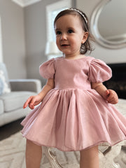 Delia Dusty Pink Baby Dress - A Little Lacey