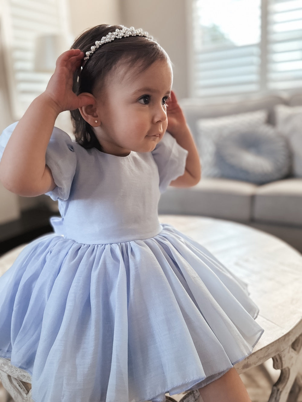 Delia Light Blue Baby Dress - A Little Lacey · Photo 4 of 6