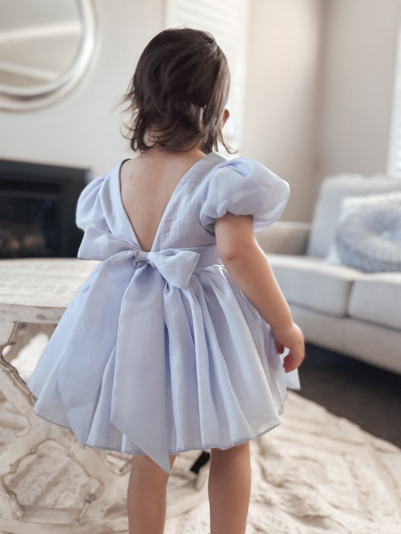 Delia Light Blue Baby Dress - A Little Lacey