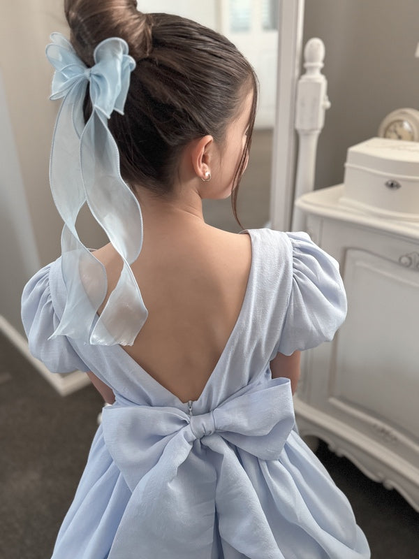 Curly Girls Blue Bow
