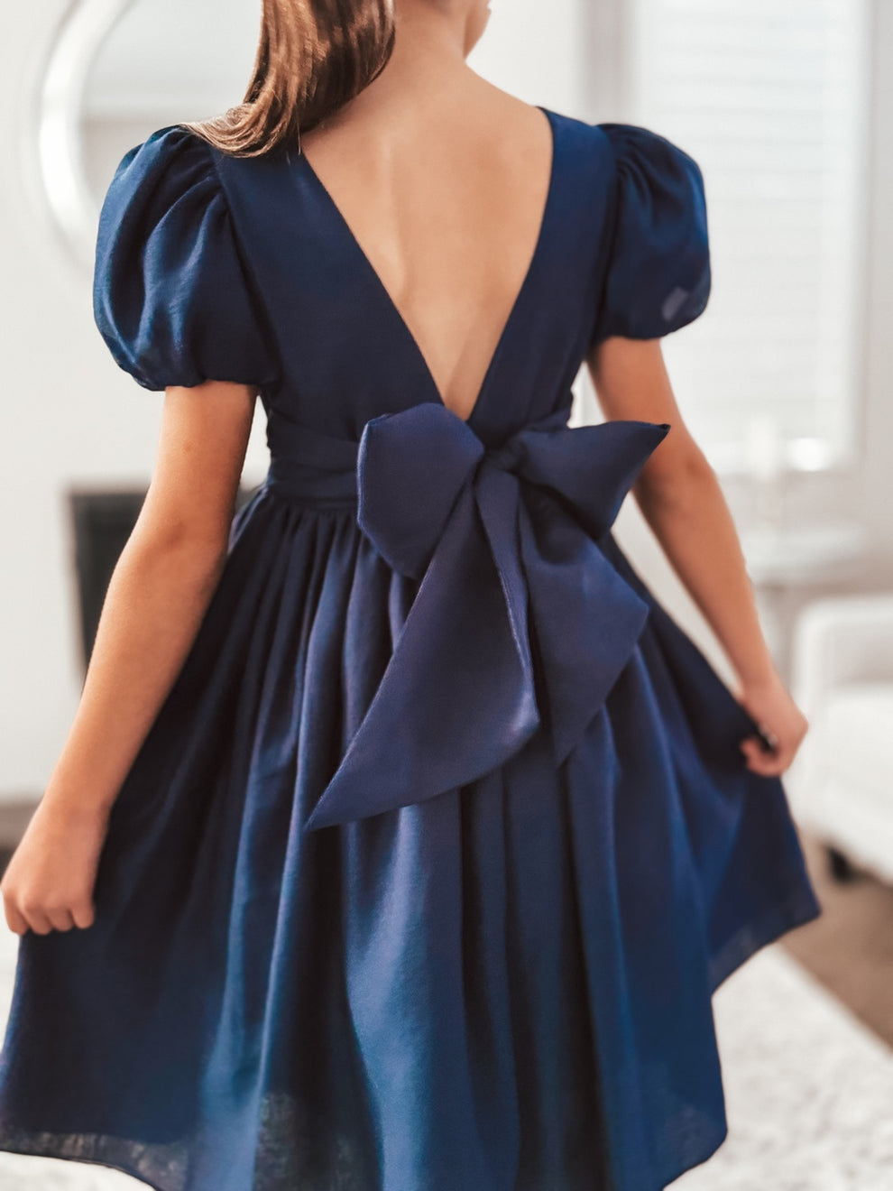 Delia Girls Navy Blue Dress - A Little Lacey · Photo 4 of 13