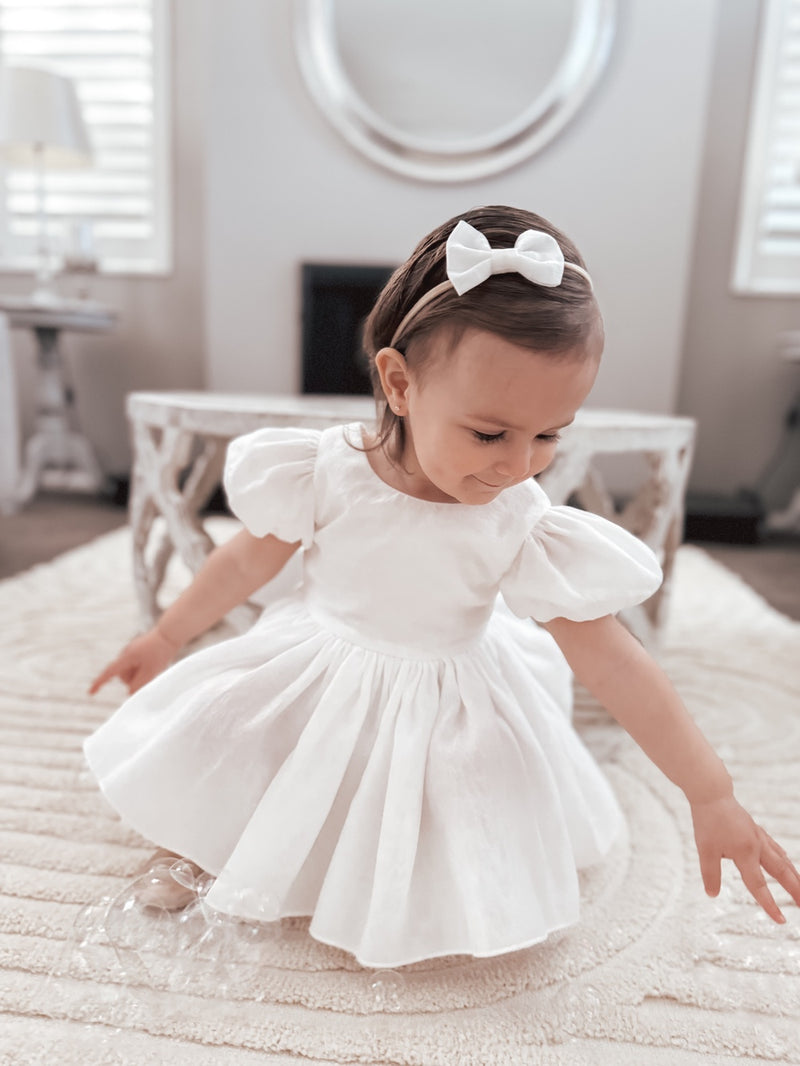 White Elegance Hair Bows - A Little Lacey