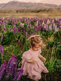 Girls dusty pink special occasion dress