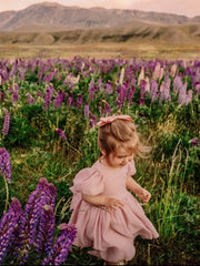 Delia Girls Dusty Pink Dress - A Little Lacey