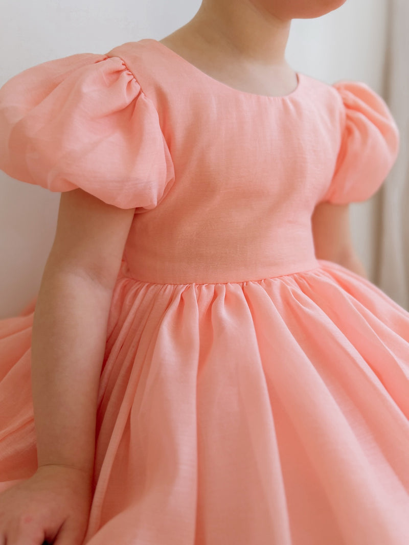 Delia Girls Peach Dress - A Little Lacey