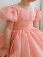 Delia Girls Peach Dress - A Little Lacey