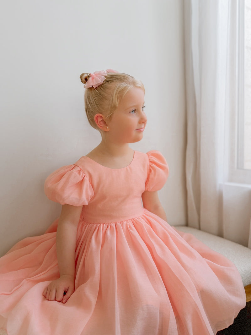 Delia Girls Peach Dress - A Little Lacey