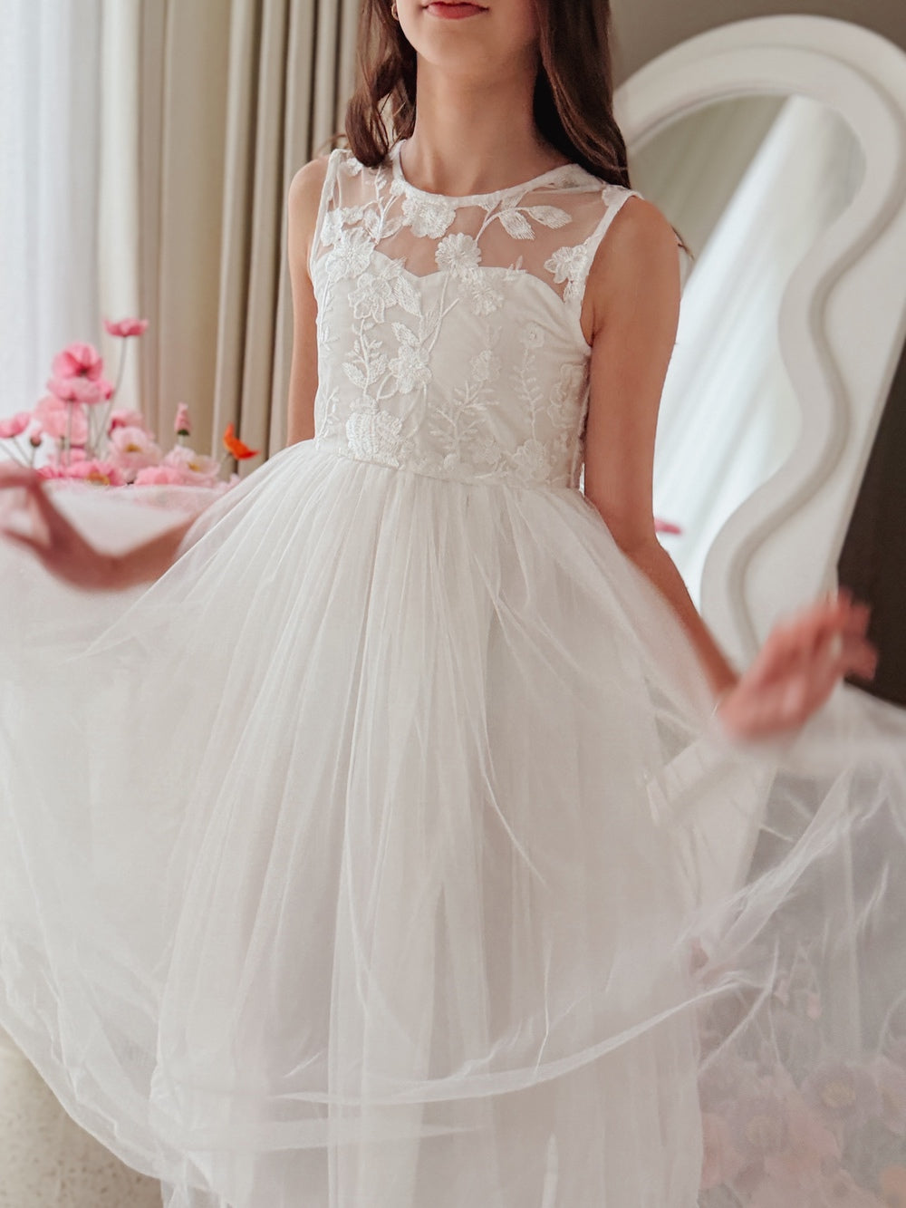 Duchess White Girls Dress for First Holy Communion