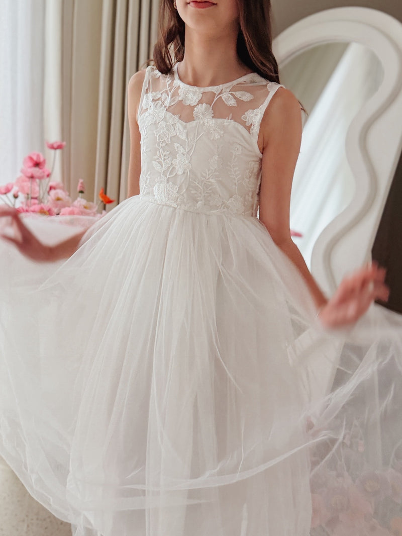 Duchess White Girls Dress - A Little Lacey