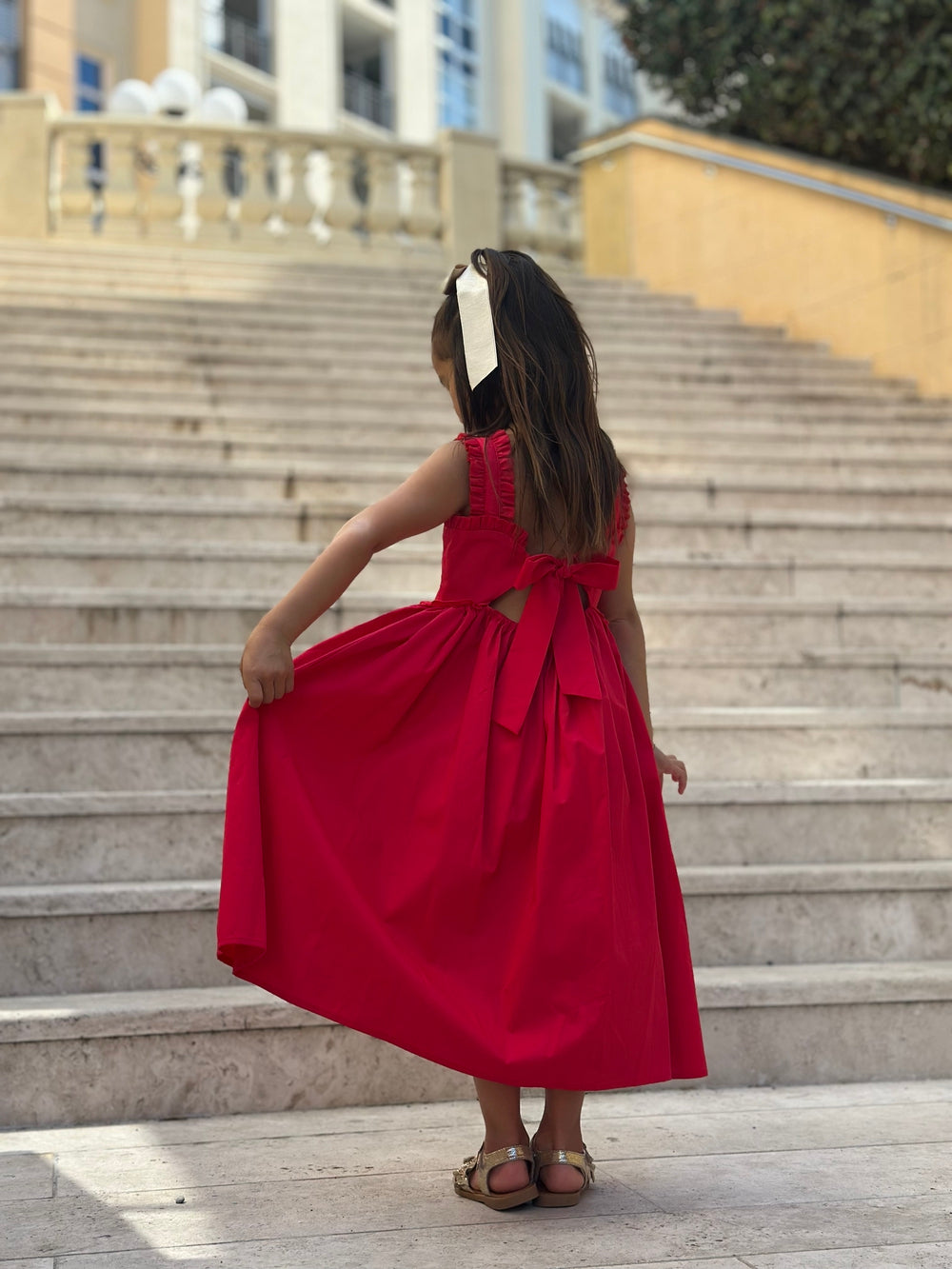 Eden Girls Midi Christmas Dress - Christmas Dresses and RompersLifestyle image – Eden Girls Midi Christmas Dress styled for family Christmas celebration