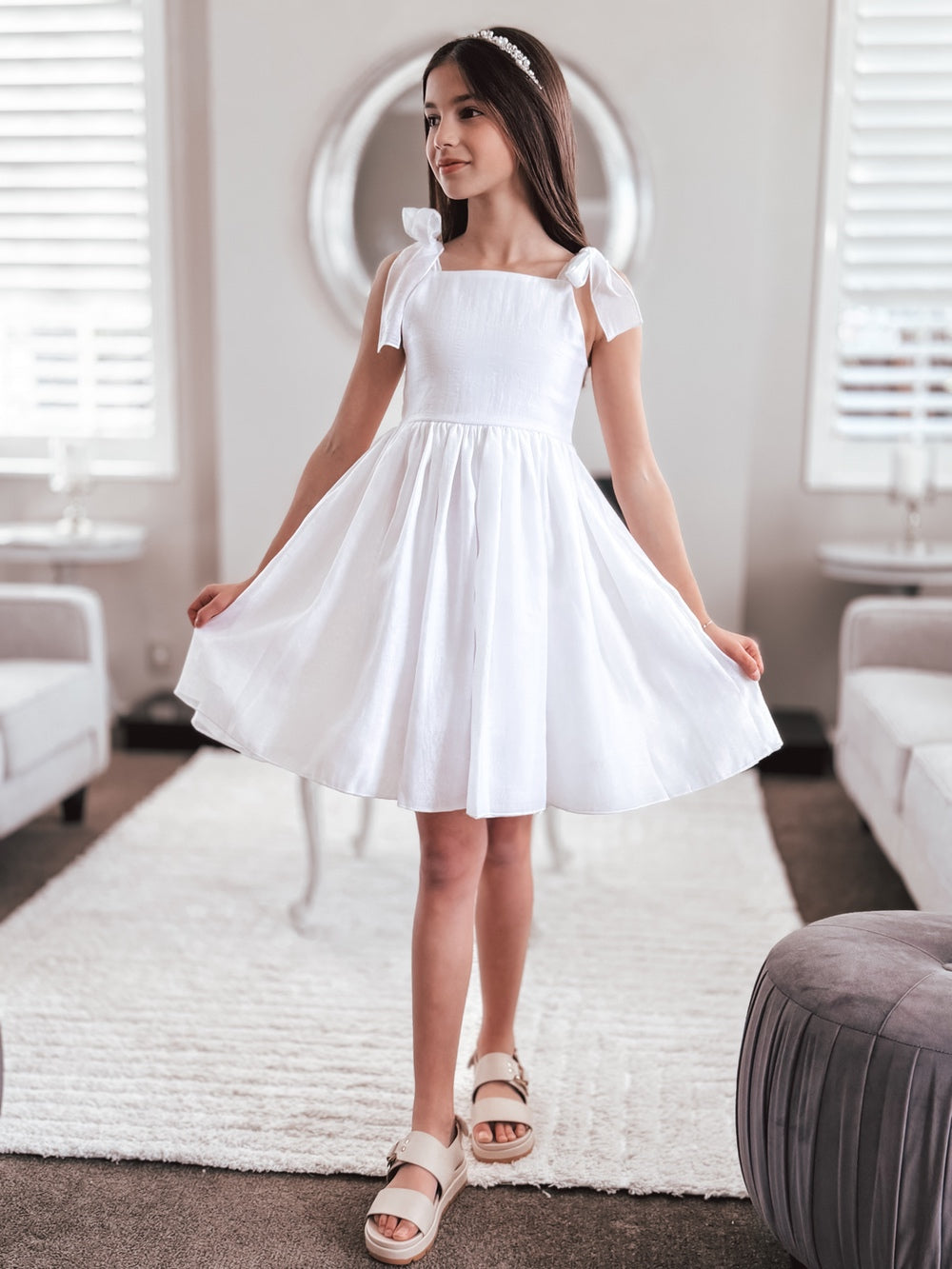 Eleanore Girls White Dress A Little Lacey Eleanore Girls White Dress A Little Lacey