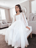 Ellie Long Sleeve Girls White Dress - A Little Lacey · Photo 4 of 8