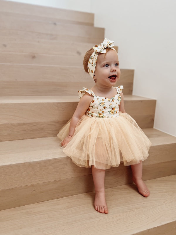 Eloise Yellow Floral Baby Tutu Dress - Baby Girl Cake Smash Dresses