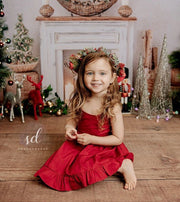 Elsie Girls Ruby Red Dress - SECONDS - A Little Lacey