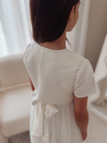 flower girl white bolero cropped jacket back