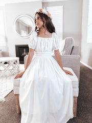 Emilia Girls White Dress - A Little Lacey