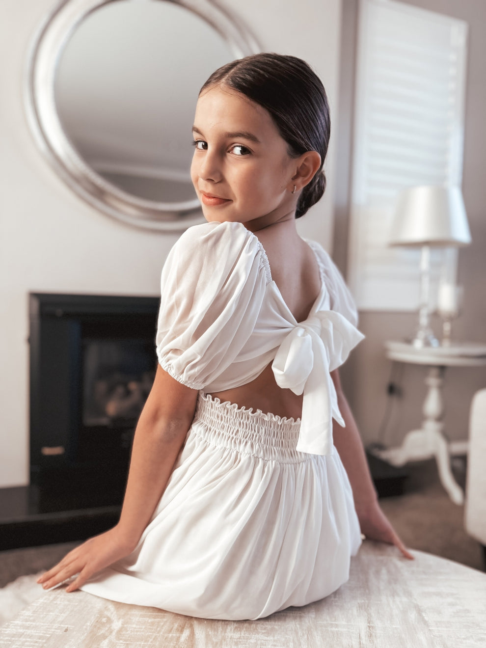 Emilia Girls White Dress - A Little Lacey · Photo 10 of 11
