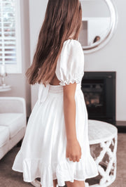 Emilia Girls White Dress - Knee Length - A Little Lacey