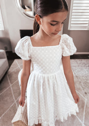 Emma Girls White Broderie Dress - A Little Lacey