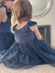 Enchanted Angel Girls Navy Lace Dress - A Little Lacey