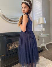 Enchanted Angel Girls Navy Lace Dress - A Little Lacey