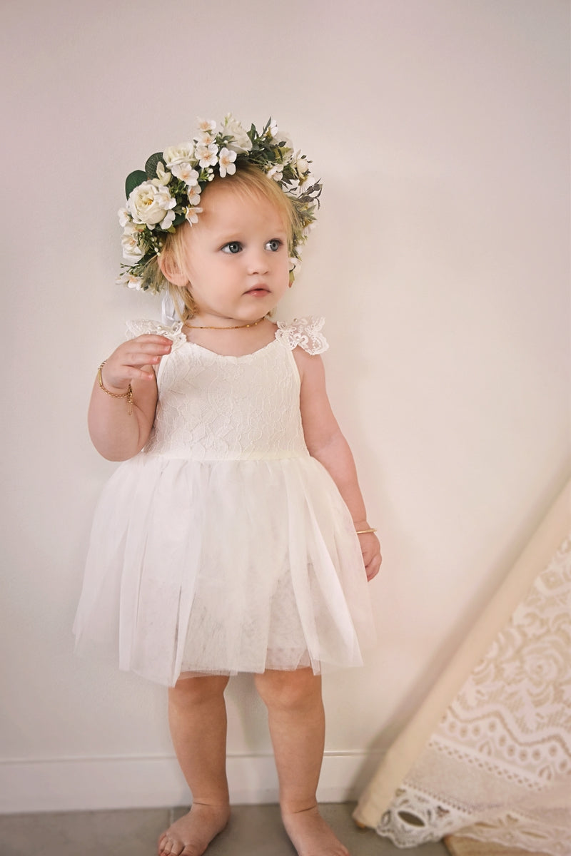 Enchanted Angel White Baby Tutu Dress - Baby Girl Cake Smash Dresses