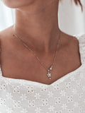 Girls silver necklace with dainty star design