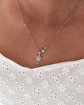 Silver star charm necklace for girls graduation