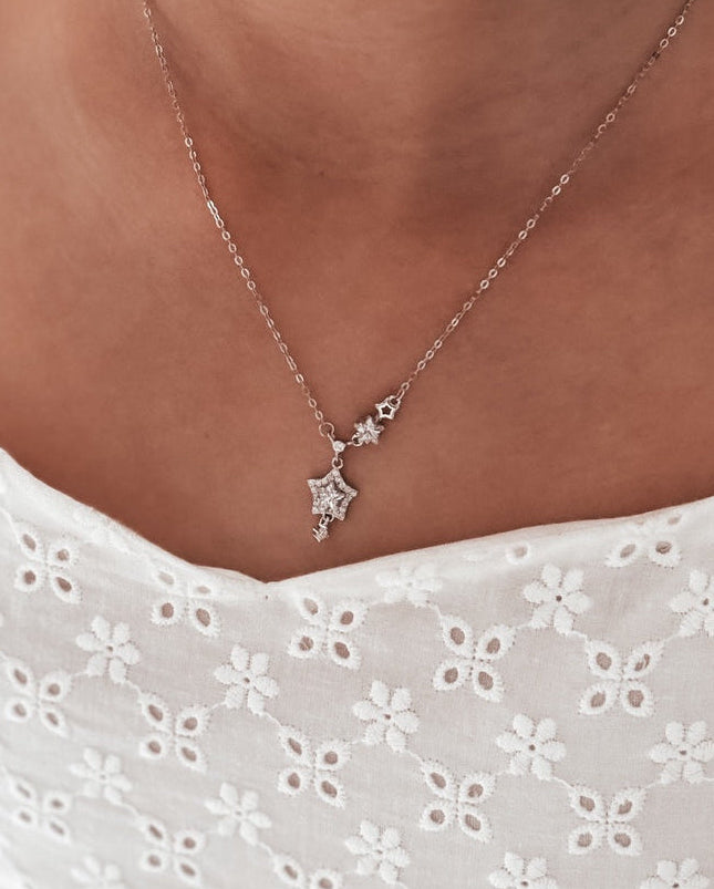 Silver star charm necklace for girls graduation