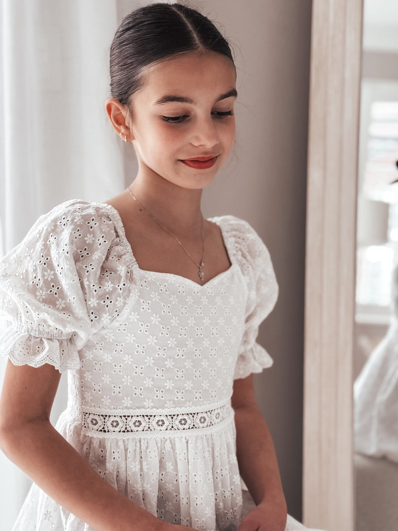 Estelle Girls Silver Necklace - A Little Lacey