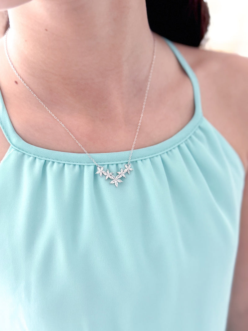 Eternal Bloom Girls Silver Necklace - A Little Lacey