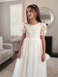 Eva Girls Embroidered Ivory Dress - A Little Lacey · Photo 12 of 18