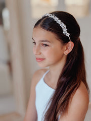Evelyn Girls Soft Pink Pearl Headband - A Little Lacey