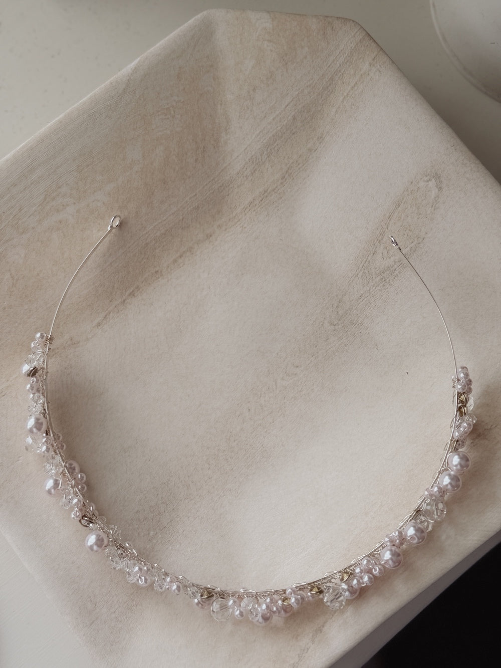Evelyn Girls Soft Pink Pearl Headband