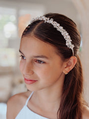 Evelyn Girls Soft Pink Pearl Headband - A Little Lacey