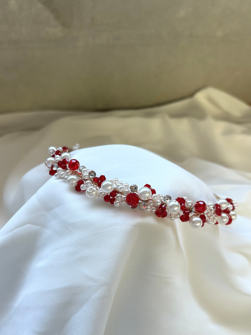 Evelyn Girls Christmas Pearl Headband - A Little Lacey