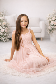 Ella Rose Girls Dusty Pink Tie-Back Dress - A Little Lacey