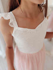 Ella Rose Girls Soft Pink Tie Back Dress - A Little Lacey