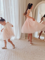 Ella Rose Girls Soft Pink Tie Back Dress - A Little Lacey