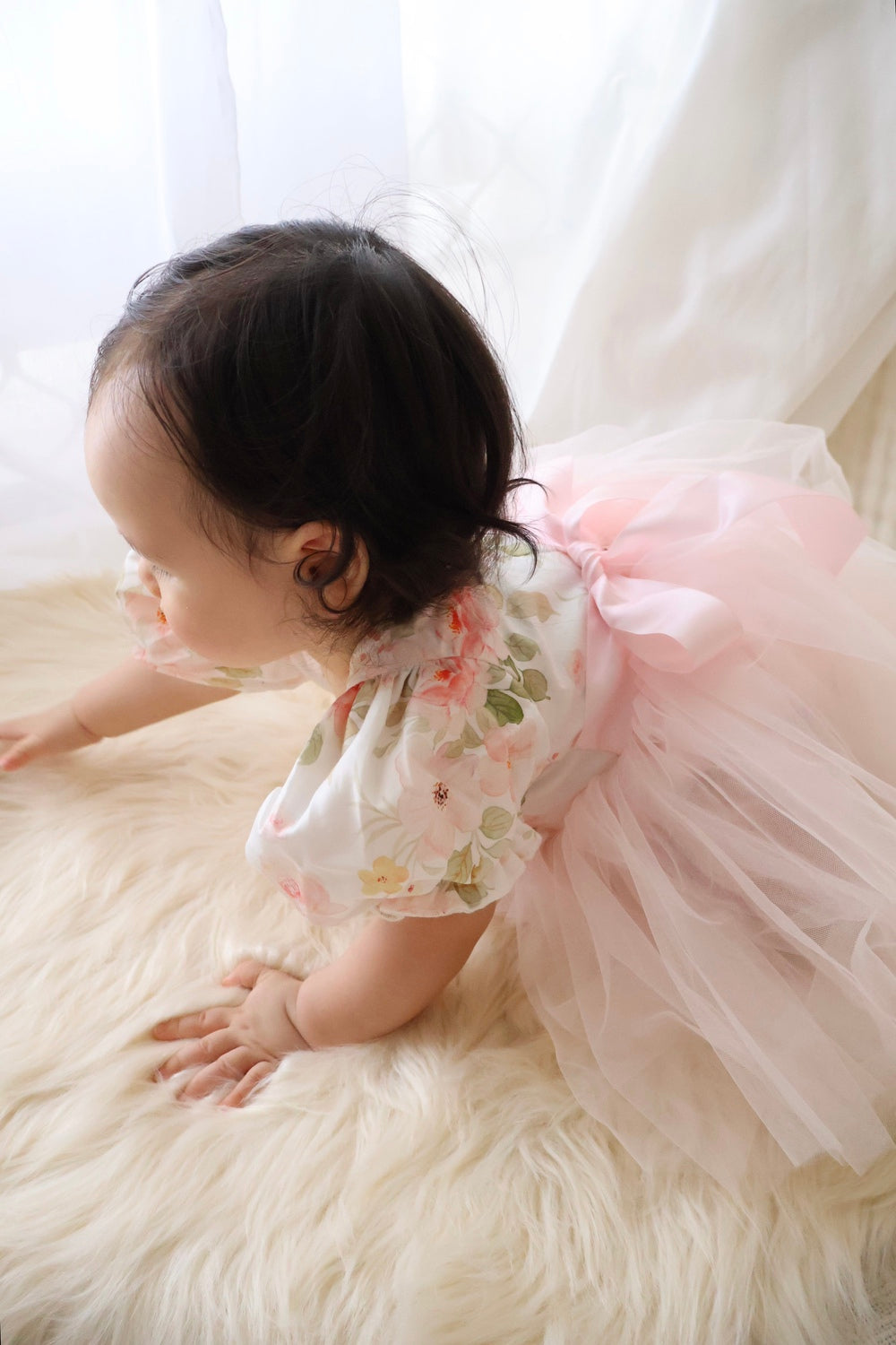 Baby romper cotton lined with built in nappy cover and snaps