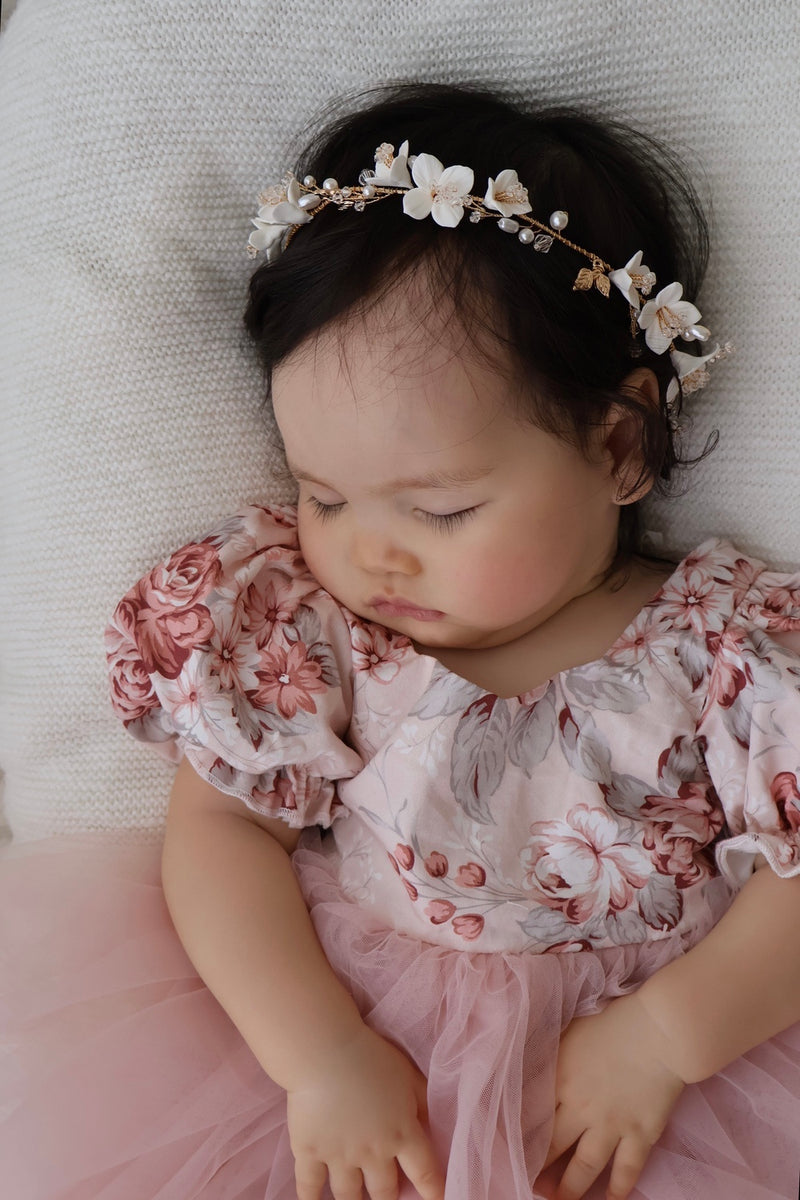 Eloise Tulle Baby Romper - Nectar - A Little Lacey