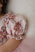 Baby girl puff sleeve tulle romper for weddings