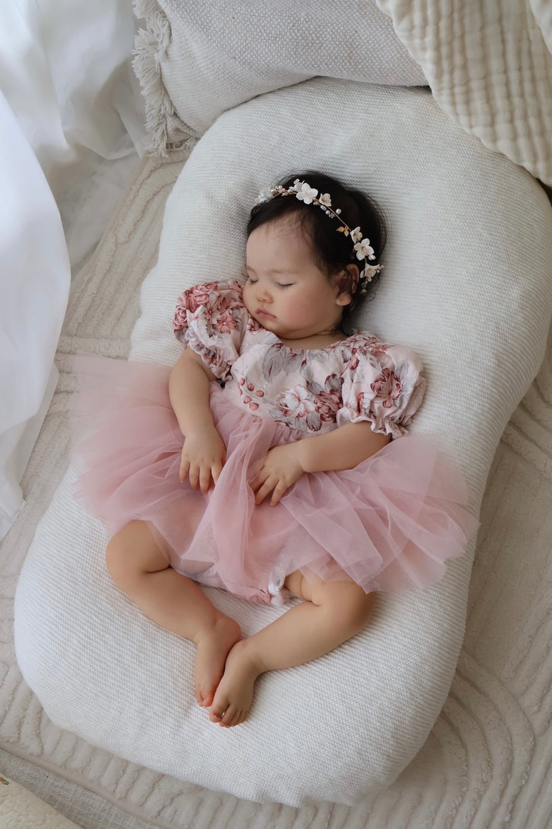 Eloise Tulle Baby Romper - Nectar - A Little Lacey