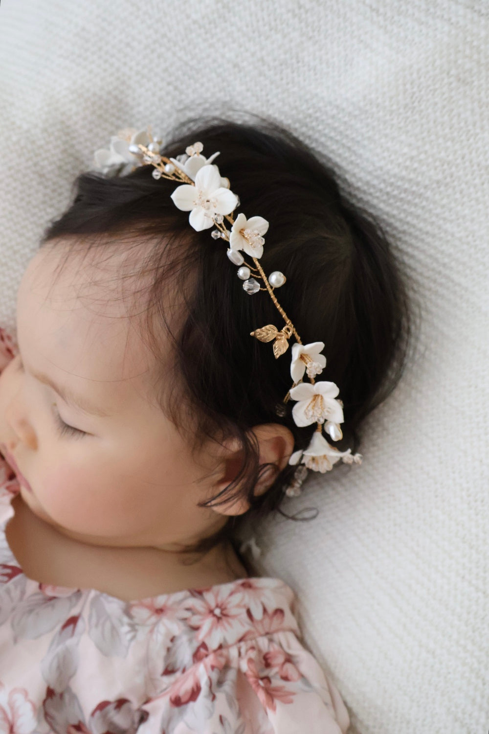 wedding headband for girls lightweight porcelain flower accessory