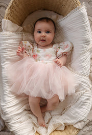 Eloise Tulle Baby Romper - Light Pink - A Little Lacey