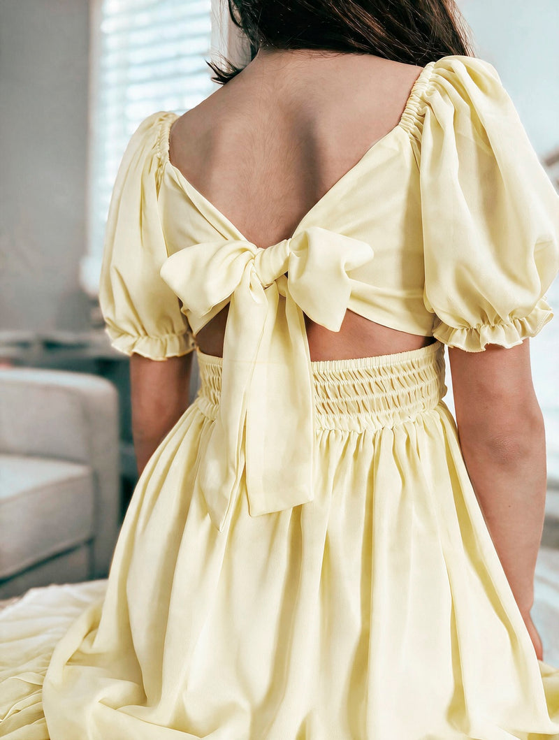 Emilia Girls Lemon Dress - A Little Lacey